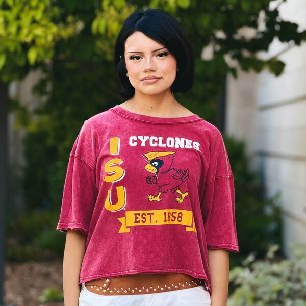 Colosseum Women's Pennant Cy Cardinal Cropped T-Shirt